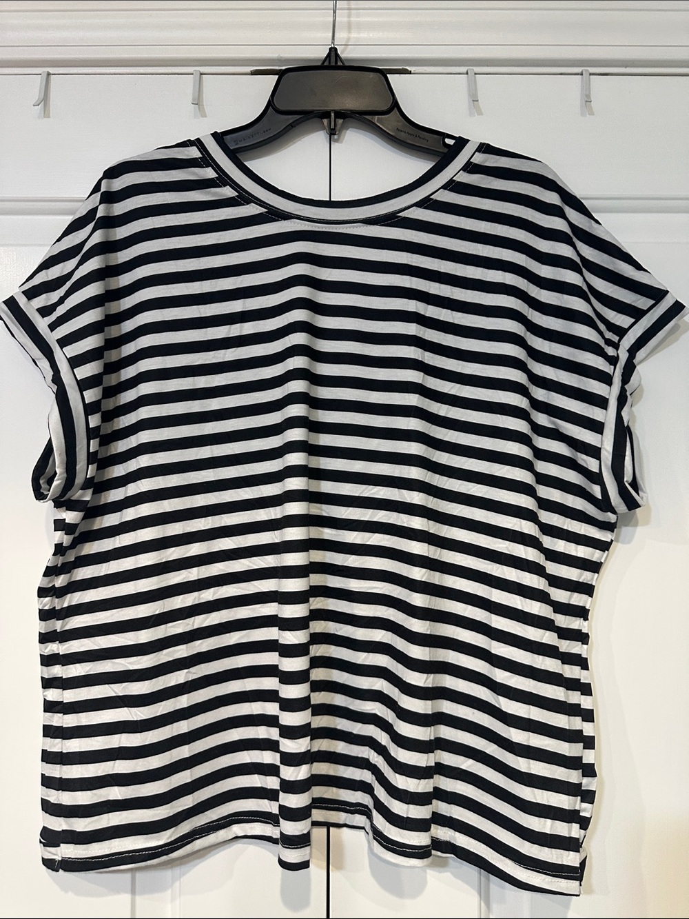 Striped Black & White Short Sleeve Tee